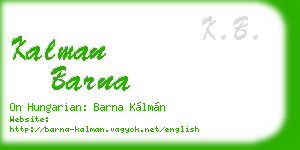 kalman barna business card