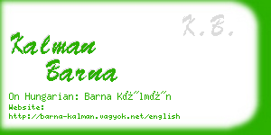 kalman barna business card